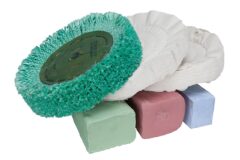 Kiillotus-sarja ruostumattomalle Ø 200 x 20 mm, Ø 16 mm, 6-os.